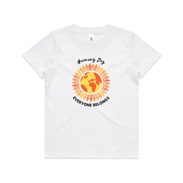 Harmony Day world kids white t-shirt Thumbnail